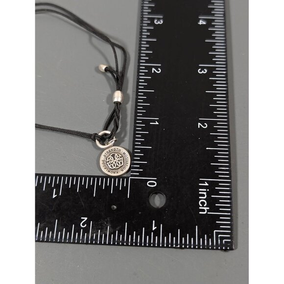 Alex and Ani Path of Life Sterling Silver Black Adjustable Cord Bracelet - Picture 5 of 5